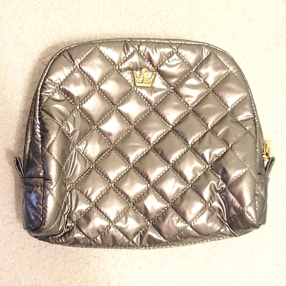 NWT Oliver Thomas Cosmetics Case KST Medium Metallic Taupe Gold Makeup Bag - Picture 5 of 8